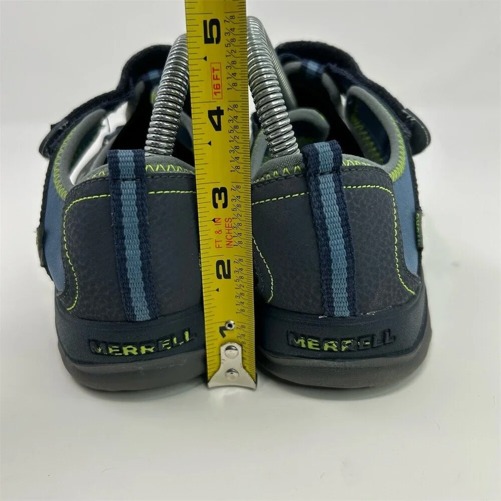 Merrell Hydro Hiker Sandals Unisex Kids Navy Green Closed Toe Water Shoes Size 6